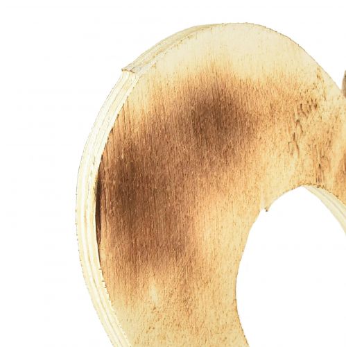 Product Decorative hearts wood for hanging heart in heart burned 20cm 3pcs