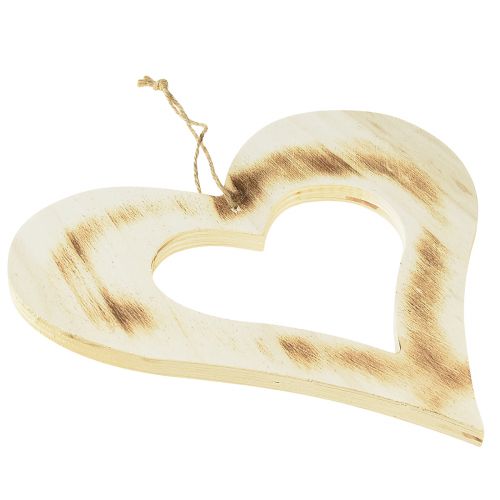Product Decorative heart wood decoration heart in heart burnt natural 25x25cm