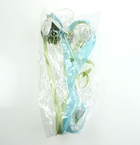 Floristik24 Decorative hanger with metal flowers and ribbons 90cm