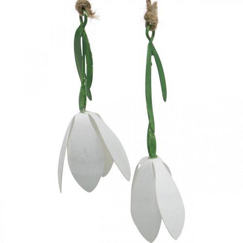 Floristik24 Decorative branch with blossoms, spring, snowdrops for hanging, metal blossoms L48cm W90cm