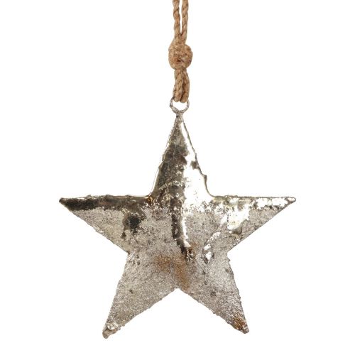 Product Hanging decoration star metal Christmas decoration silver 15.5cm 3pcs