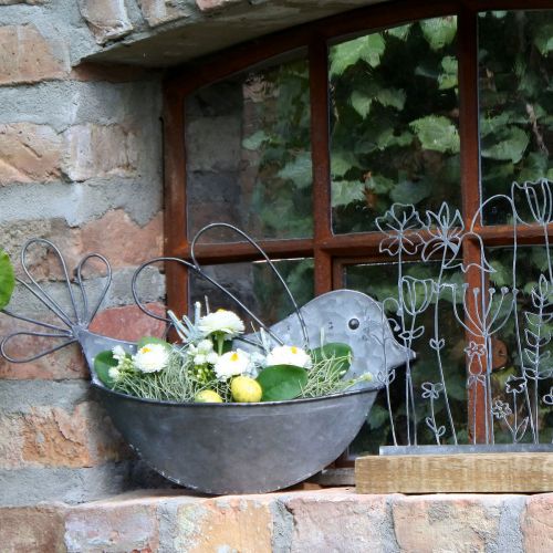 Floristik24 Hanging pot metal bird wall flower pot for hanging 34×22cm