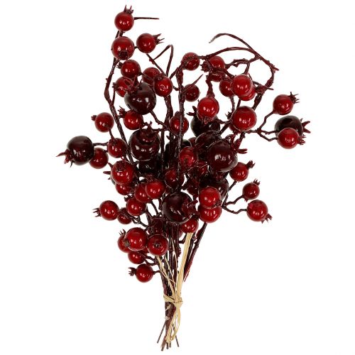 Floristik24 Artificial rose hip branch 21cm 6pcs