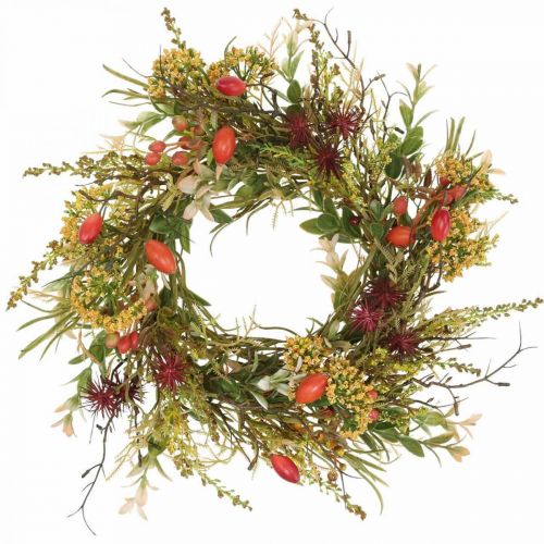 Deco wreath rose hips artificial autumn wreath artificial flowers Ø25cm