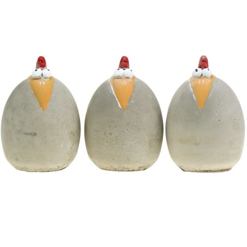 Dekofigur rooster concrete 12cm 3pcs