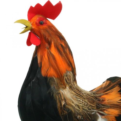 Product Decorative rooster with feathers Easter decoration figure farm rooster 36cm