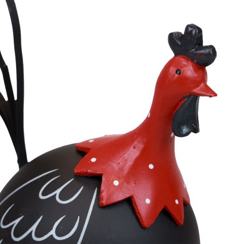 Product Rooster Easter decoration metal decoration chicken black red H13.5cm