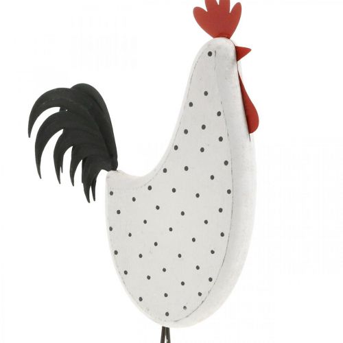Floristik24 Decorative rooster wood dotted white decorative figure Easter H30cm