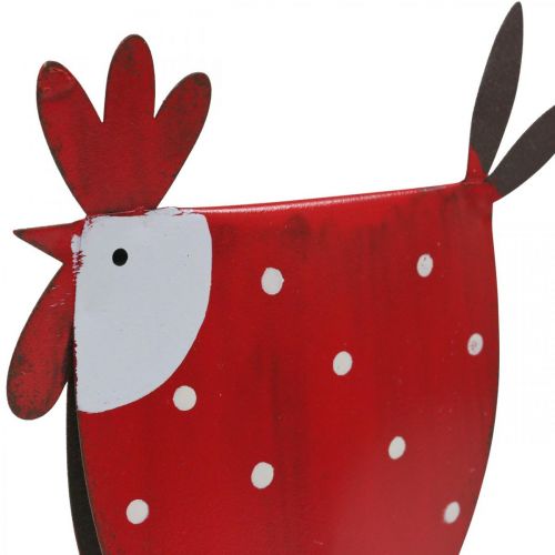 Floristik24 Decorative Rooster Metal Red, White Easter Decoration H18.5cm Assorted 2pcs