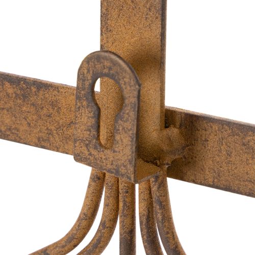 Hook rail for garden tools, garden decorations, rake, spade, and hoe; metal coat rack made of rusted metal, L33.5cm | Floristik24.ie