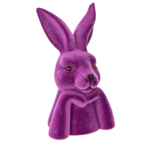 Floristik24 Thinking Rabbit Flocked Rabbit Bust Easter 16.5×13×27cm