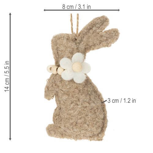 Product Easter bunny hanging decoration, ideal decorative accessory for window decoration, 14cm, 8 pieces