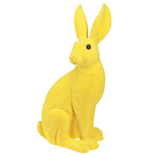 Floristik24 Rabbit Yellow Sitting Easter Bunny Decoration flocked 16×13×35cm