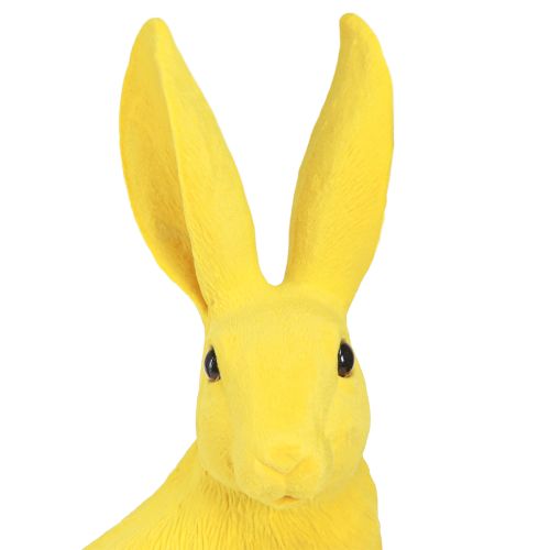 Floristik24 Rabbit Yellow Sitting Easter Bunny Decoration flocked 16×13×35cm