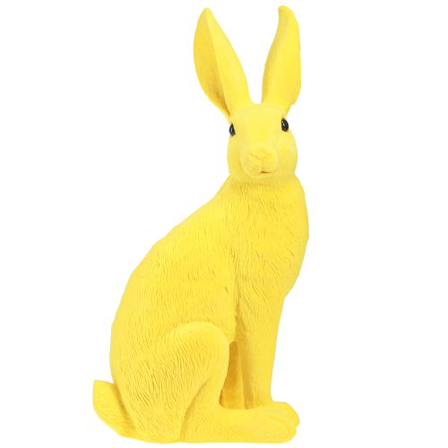 Floristik24 Rabbit Yellow Sitting Easter Bunny Decoration flocked 16×13×35cm