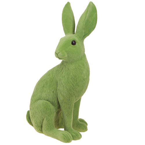Floristik24 Rabbit Green Sitting Easter Bunny Decoration flocked 16×13×35cm