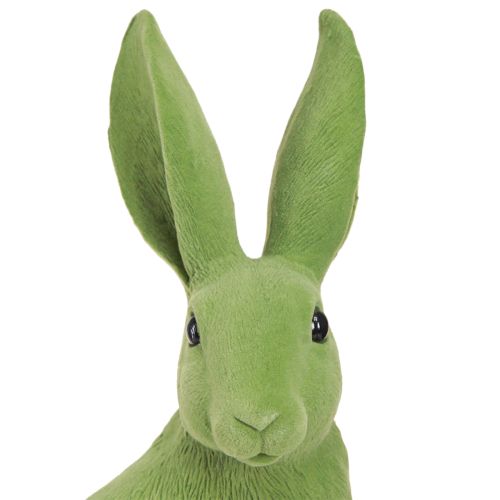 Floristik24 Rabbit Green Sitting Easter Bunny Decoration flocked 16×13×35cm