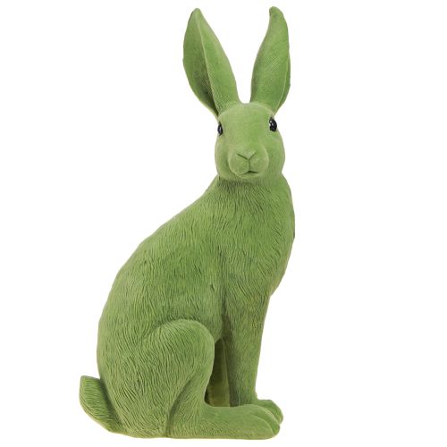 Floristik24 Rabbit Green Sitting Easter Bunny Decoration flocked 16×13×35cm