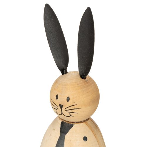 Product Wooden-look rabbit decorative figurine for calm and timeless decoration, 15cm, 2 pieces