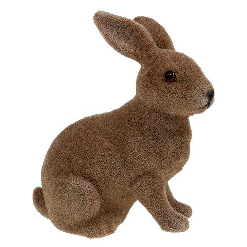 Product Rabbit flocked brown 11cm, 13.5cm 6 pcs