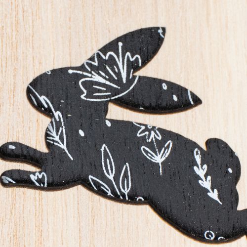 Product Wooden Easter Eggs for Hanging, White and Black, 10cm, 6 Pieces