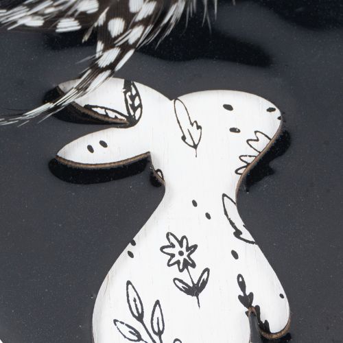 Product Wooden Easter Eggs for Hanging, White and Black, 10cm, 6 Pieces