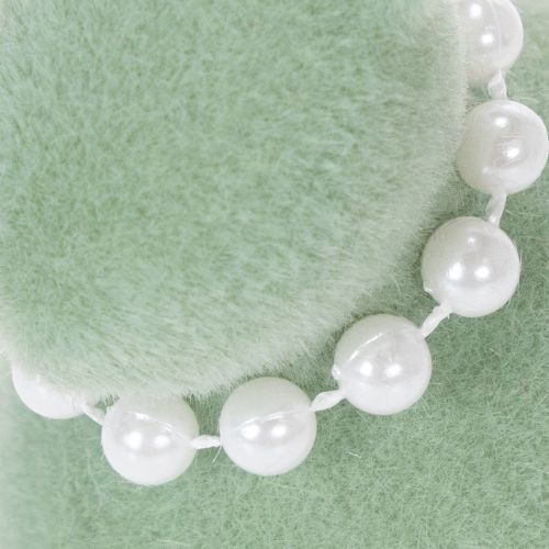 Product Easter bunny decoration with pearl necklace, bunny for living room and Easter table, 13cm, 3 pieces