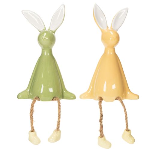 Product Ceramic Easter Bunny Decorative Shelf Sitter for a Cheerful Atmosphere, 22cm, 2 Pieces