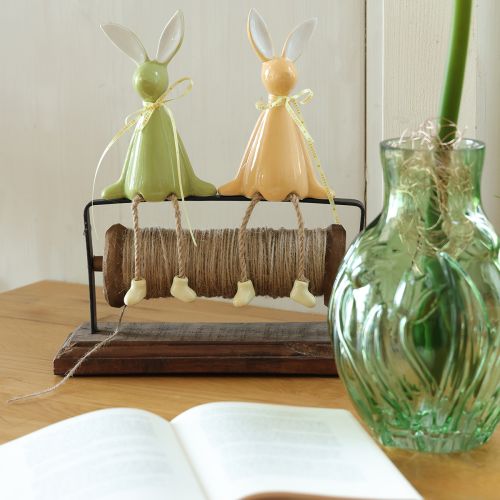 Product Ceramic Easter Bunny Decorative Shelf Sitter for a Cheerful Atmosphere, 22cm, 2 Pieces