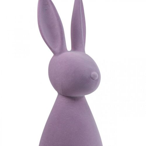 Product Decorative bunny decorative Easter bunny flocked lilac purple H47cm