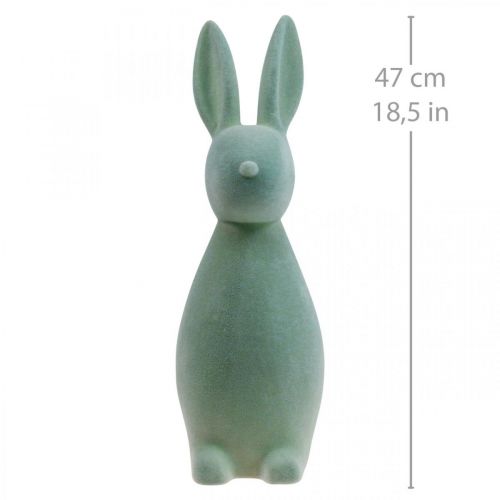 Floristik24 Decorative Bunny Decorative Easter Bunny – 2nd Choice – Flocked Grey-Green H47cm