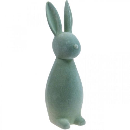 Floristik24 Decorative Bunny Decorative Easter Bunny – 2nd Choice – Flocked Grey-Green H47cm