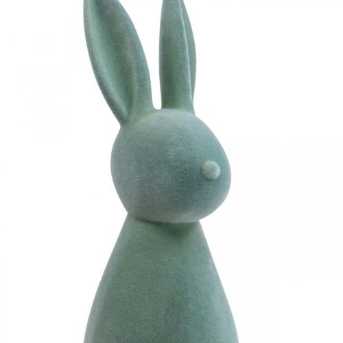 Floristik24 Decorative Bunny Decorative Easter Bunny – 2nd Choice – Flocked Grey-Green H47cm