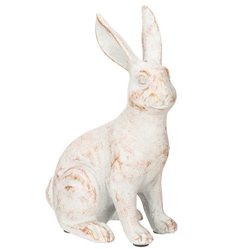 Rabbit sitting decorative rabbit artificial stone white brown 15.5x8.5x22cm