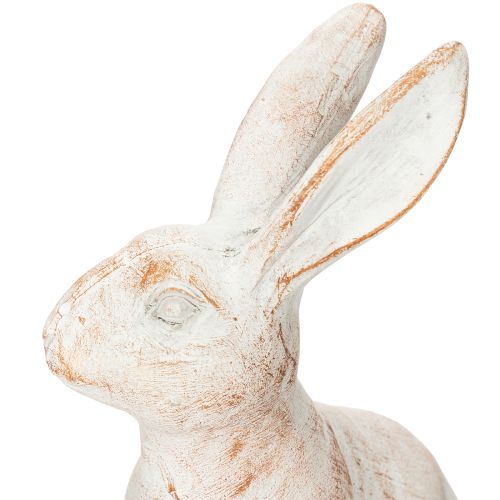 Product Rabbit sitting decorative rabbit artificial stone white brown 15.5x8.5x22cm