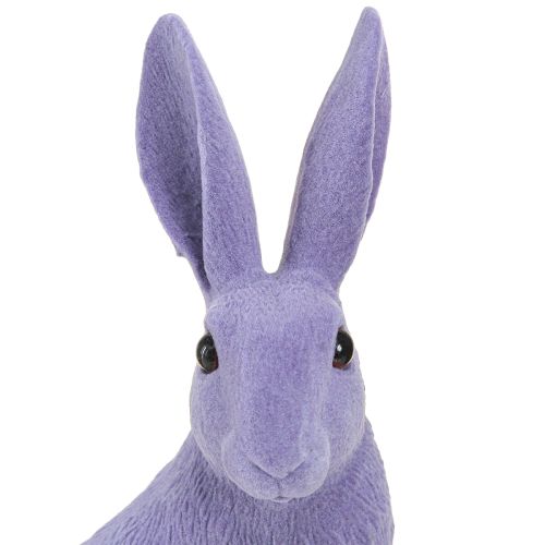 Floristik24 Sitting Bunny Easter Bunny Decoration Flocked Lilac 12×9×25cm