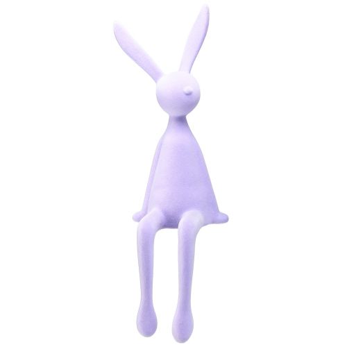 Floristik24 Edge Stool Rabbit Flocked Easter Bunny Sitting – 2nd Choice – Lilac 56cm