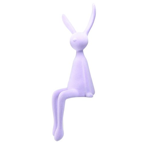 Floristik24 Edge Stool Rabbit Flocked Easter Bunny Sitting – 2nd Choice – Lilac 56cm