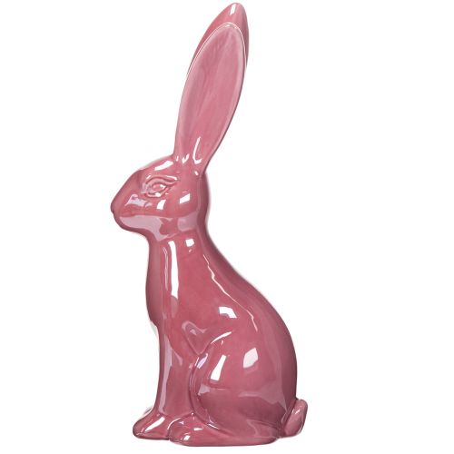Product Easter decoration rabbit ceramic shiny figure for Easter and spring 37cm