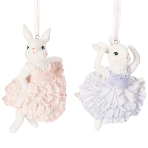 Ballerina bunny pendants, a highlight for Easter branches or Christmas trees, 12cm, 2 pieces