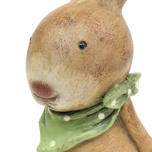 Floristik24 Easter bunny with scarf brown, green 26cm 2pcs