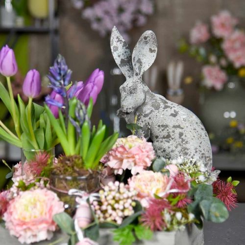 Floristik24 Decorative rabbit sitting stone look garden decoration H31cm