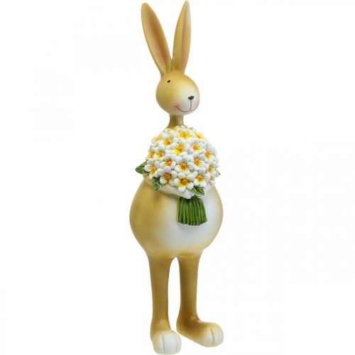 Floristik24 Easter bunny with bouquet of flowers, Easter decoration, decorative figure bunny H32cm