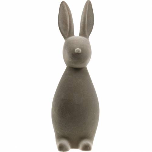 Floristik24 Bunny dark gray flocked Easter Bunny Easter decoration table decoration Easter