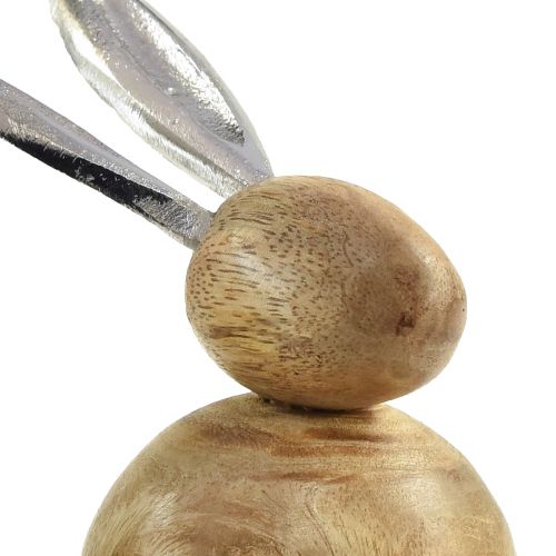 Product Rabbit Wood Metal Natural Silver H10/12.5cm 2 pcs