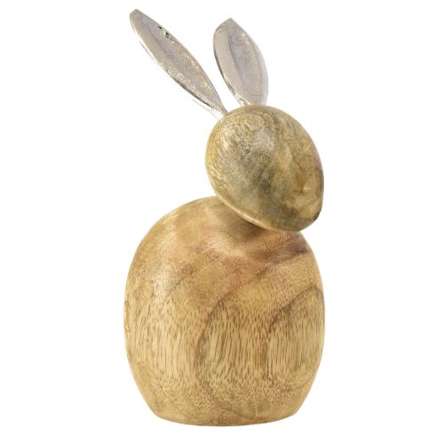 Bunnies decoration wood metal silver Easter 12.5x14x16.5cm
