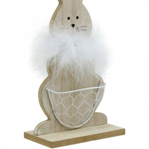 Product Bunny with basket Easter bunny wooden decoration Easter nature H30cm