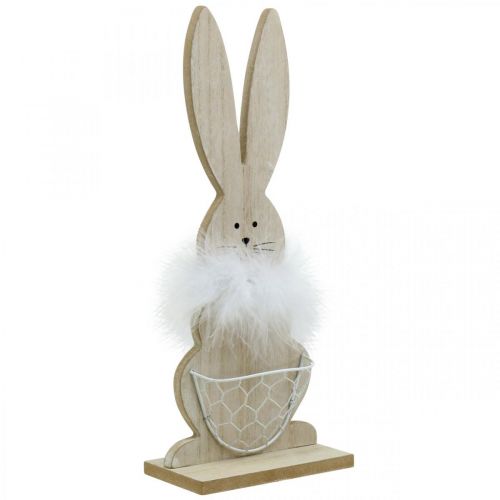 Floristik24 Bunny with basket Easter bunny wooden decoration Easter nature H30cm