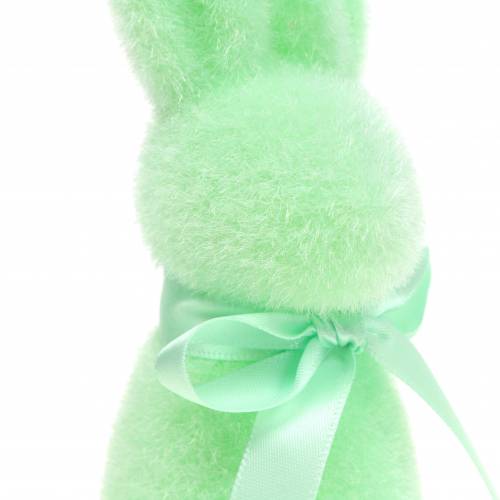 Floristik24 Bunny flocked mint green 16cm 4pcs