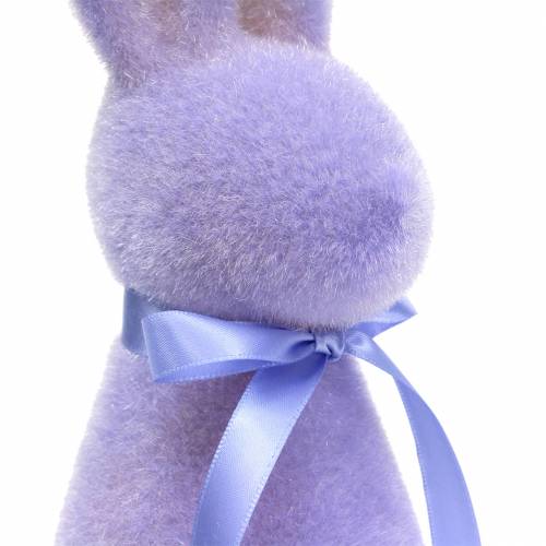 Floristik24 Rabbit flocked lilac purple H30cm 2pcs